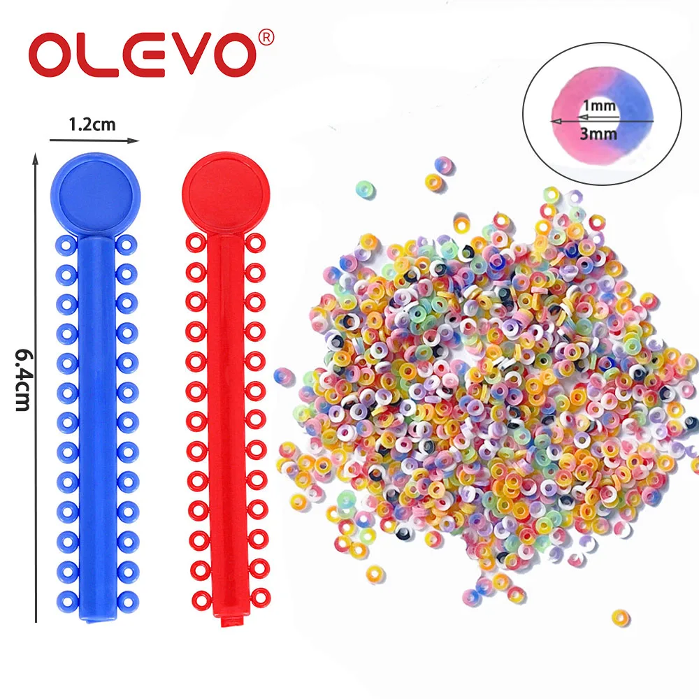 OLEVO-lazos para ligaduras dentales, anillos de liga de ortodoncia para tirantes dentales, bandas de goma elásticas, Material de odontología