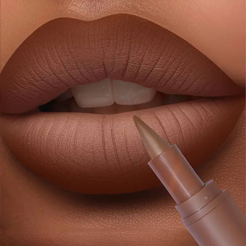 6 Kleur Matte Liner Lippenstift Gradiënt Lip Liner Rood Bruin Lipsticks Potlood Blijvende Waterdichte Lip Stick Sexy Vrouwen Lip Cosmetica