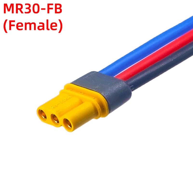 Amass MR30 Cable Connector Male Female MR30-FB/M 3Pin Plug with Sheath Cover 18AWG Silicon Wire for RC Lipo Battery FPV Drone