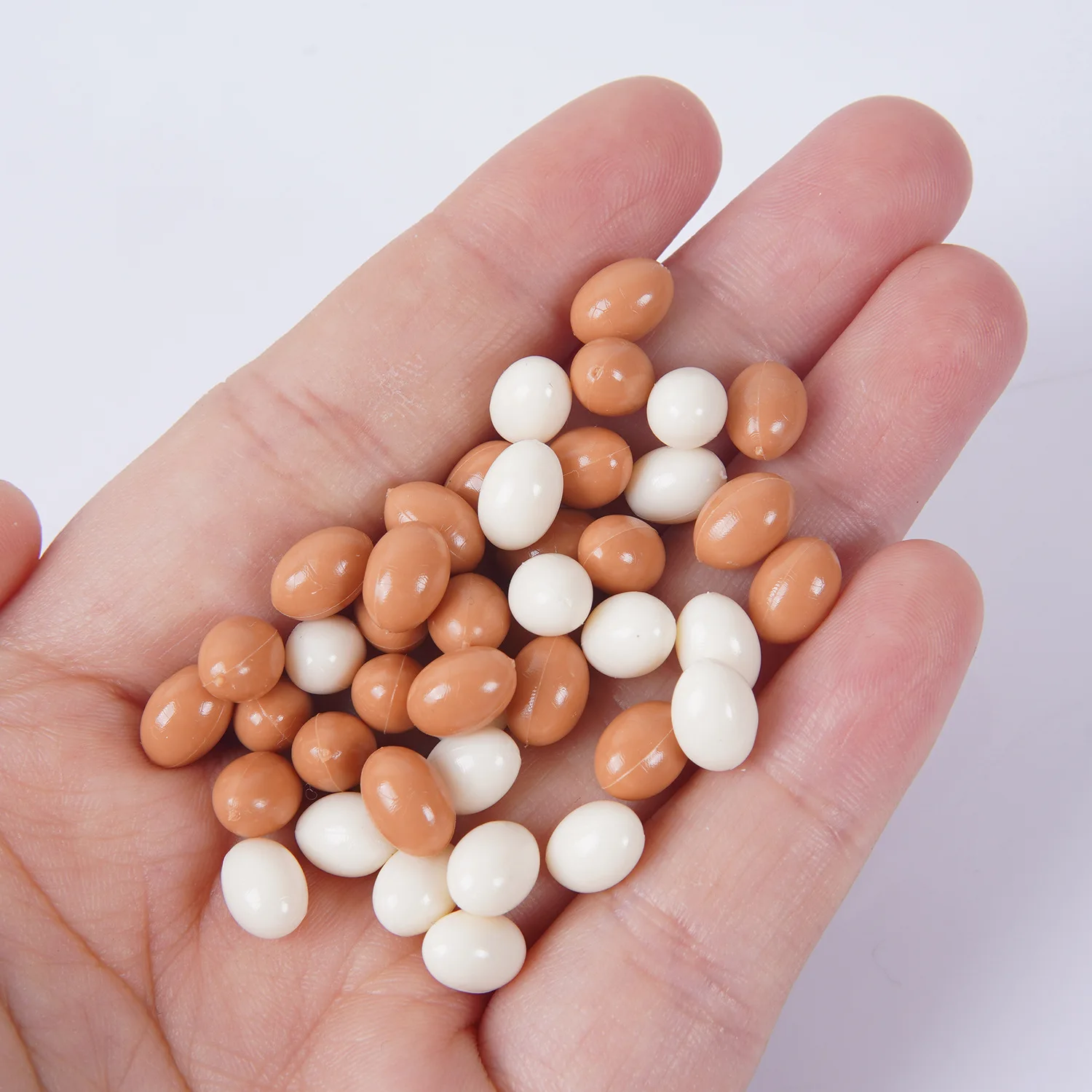 20pcs Mini Chocolate Beans Cocoa Beans Model DIY Handmade Cake Accessories Miniature Nuts Food Dollhouse Simulation Scene Decor