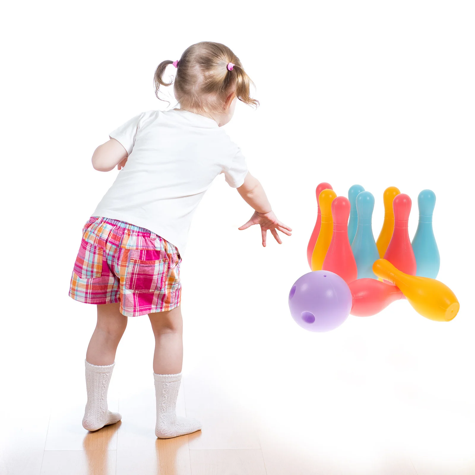 

Educational Kids Bowling Set 18cm Toy Ball and Pins Plastic Game for Children Funny Sports Playtime Gift for Toddlers