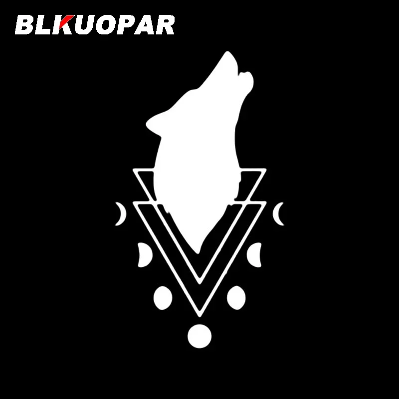 BLKUOPAR الذئب القمر الكسوف الحيوان صورة ظلية ملصقات السيارات الرسومات شخصية ملصق مائي الكمبيوتر المحمول الثلاجة يموت قطع RV سيارة التصميم