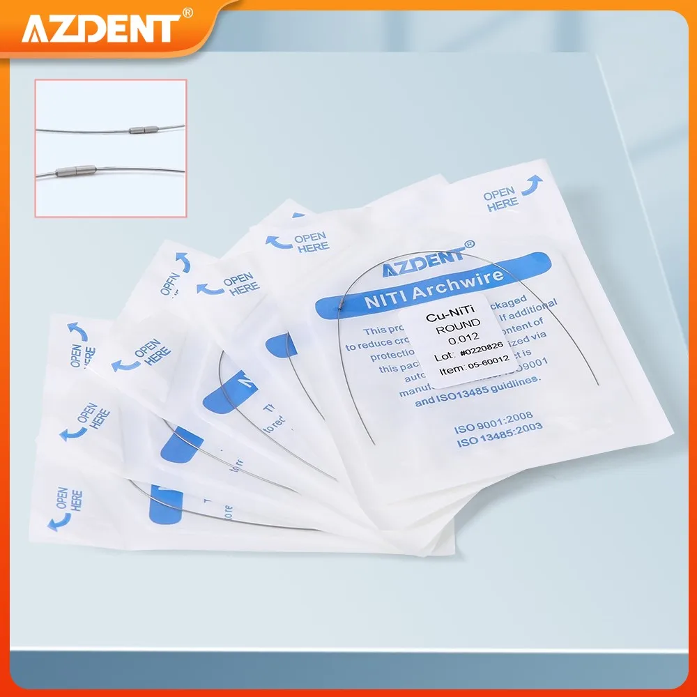 

AZDENT Dental Orthodontic Arch Wires Copper Nickel Titanium with Stops Preformed 35˚ Super Elastic Cu-NiTi Round Rectangular