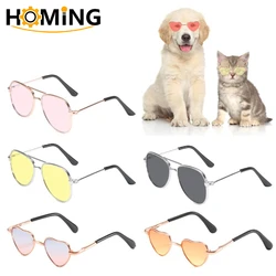 Lovely Pet Cat Glasses Small Dog Glasses Fashion Cool Metal Eye-wear Sunglasses For Puppy Kitten Photo Prop Pet Accessories