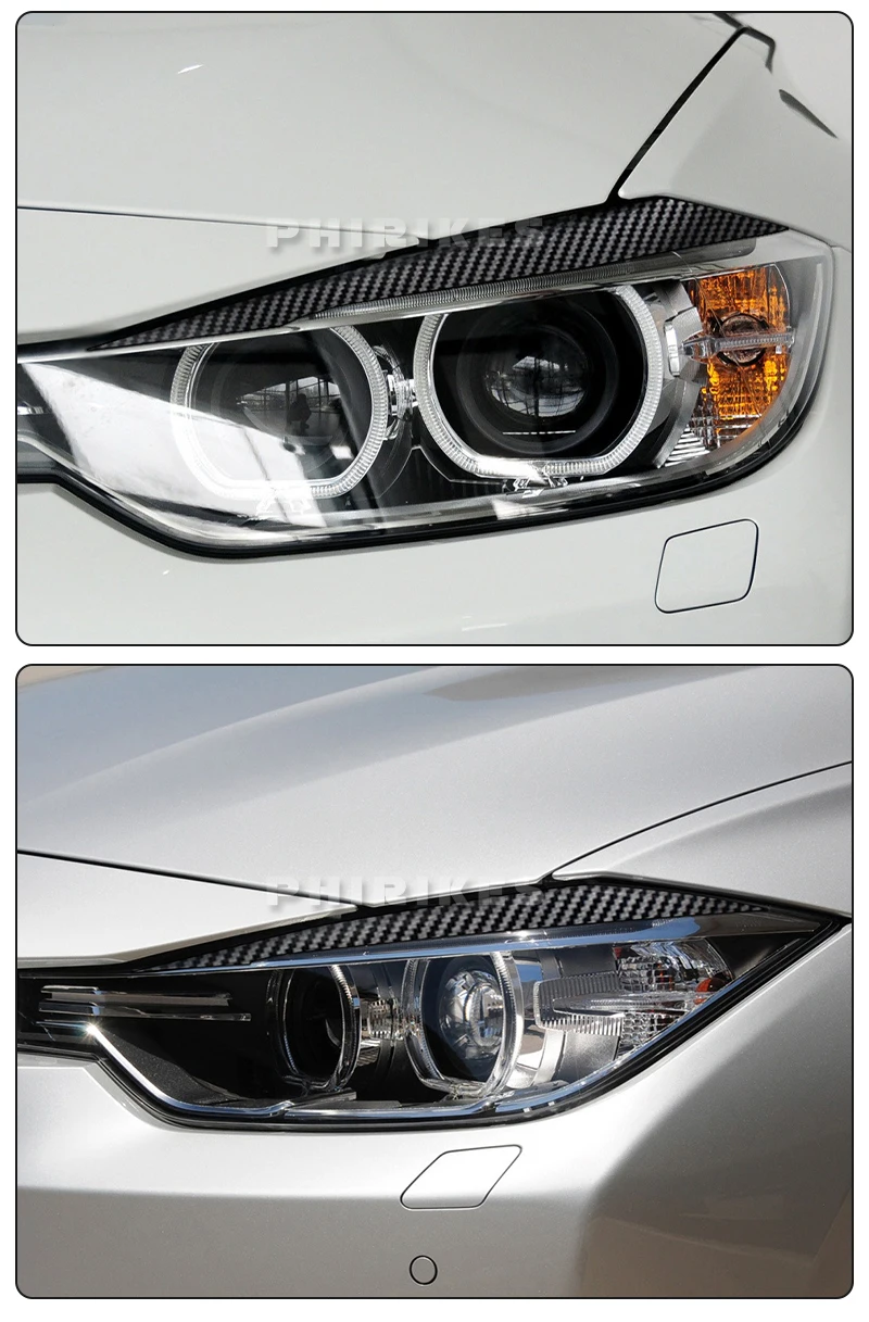 Glänzendes ABS-Scheinwerfer-Augenbrauen-Augenlid für BMW F30 Limousine 2012–2015 320i 328i 335i F80 M3 2014–2018 F31 Touring 2013–2015 320i 328i – Detail 8