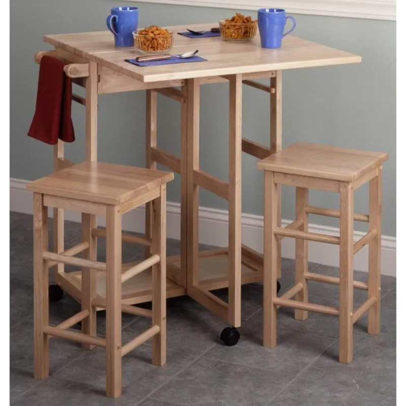 Wood Suzanne Kitchen Dining Room Sets, Square, Natural, Beech