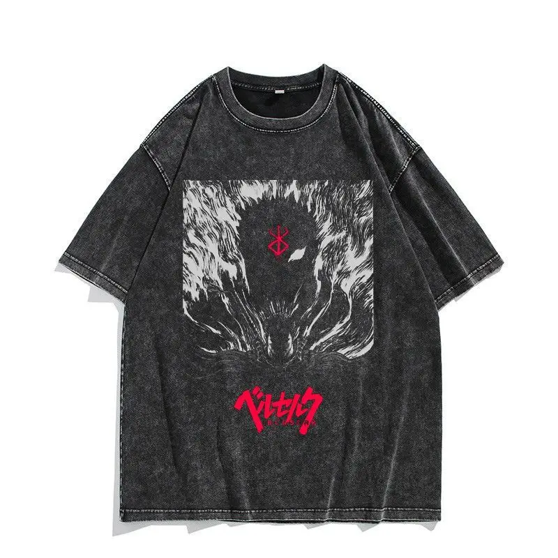 

Футболка из стираного хлопка с принтом Годжо Сатору из аниме Jujutsu Kaisen, повседневная, с коротким рукавом, 2026, для мужчин и женщин