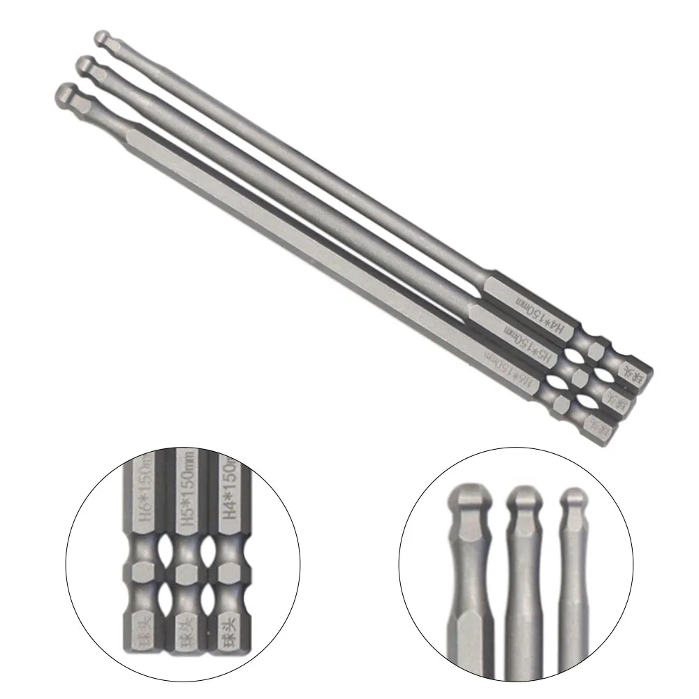 150mm Ball Head Hexagon Bit For Accurate Alignment And Reliable Grip On Screws In Angled Or Overhead Mounting Scenarios