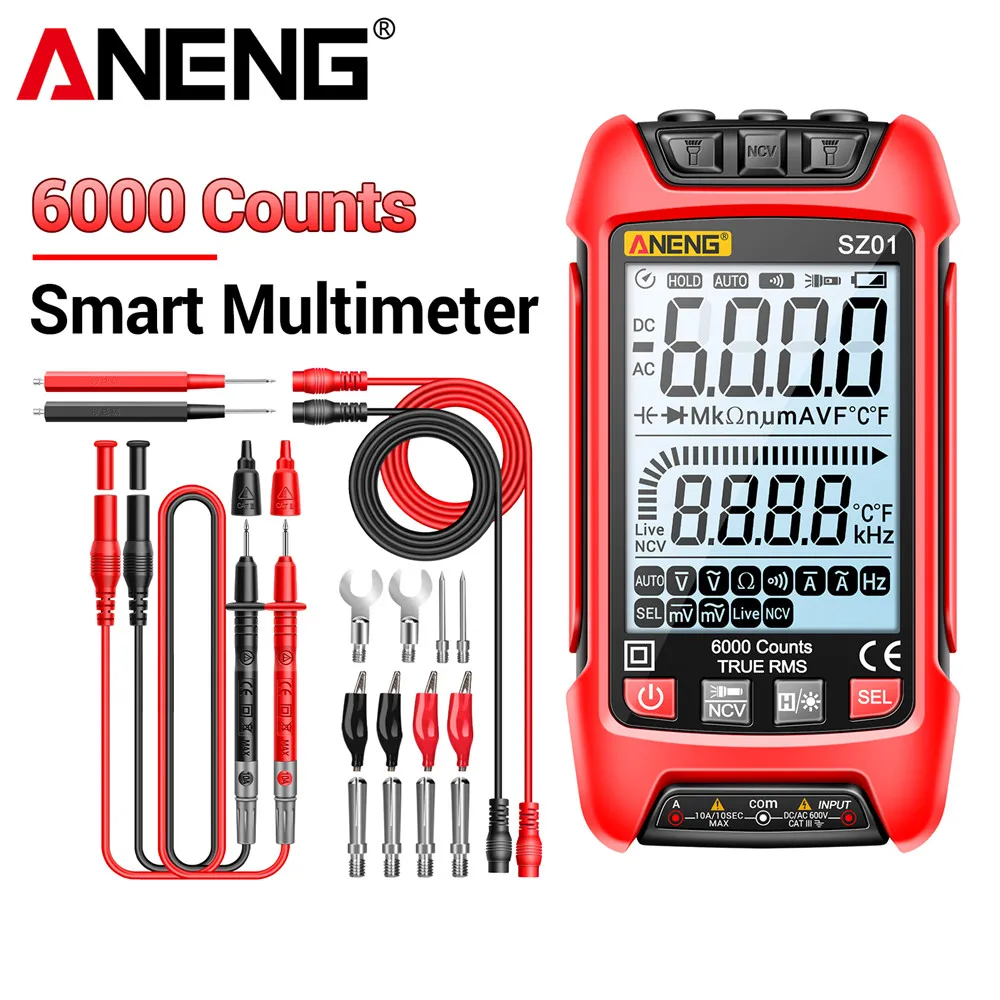

ANENG SZ01 6000 Count Digital Multimeter Professional Electric Capacitance Meter AC/DC Current Voltage Tester Electrician Tools