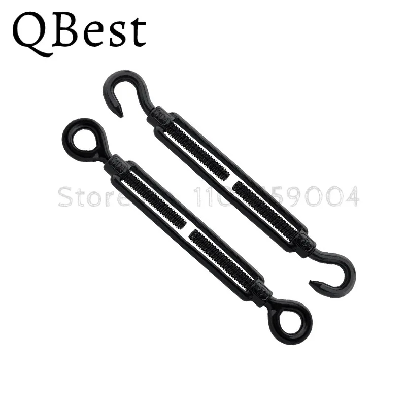 1PCS Stainless Steel Black Hook and Eye Tensioner Rope Cable Tension Adjustable Garden M4 M5 M6 M8 Wire Tensioner