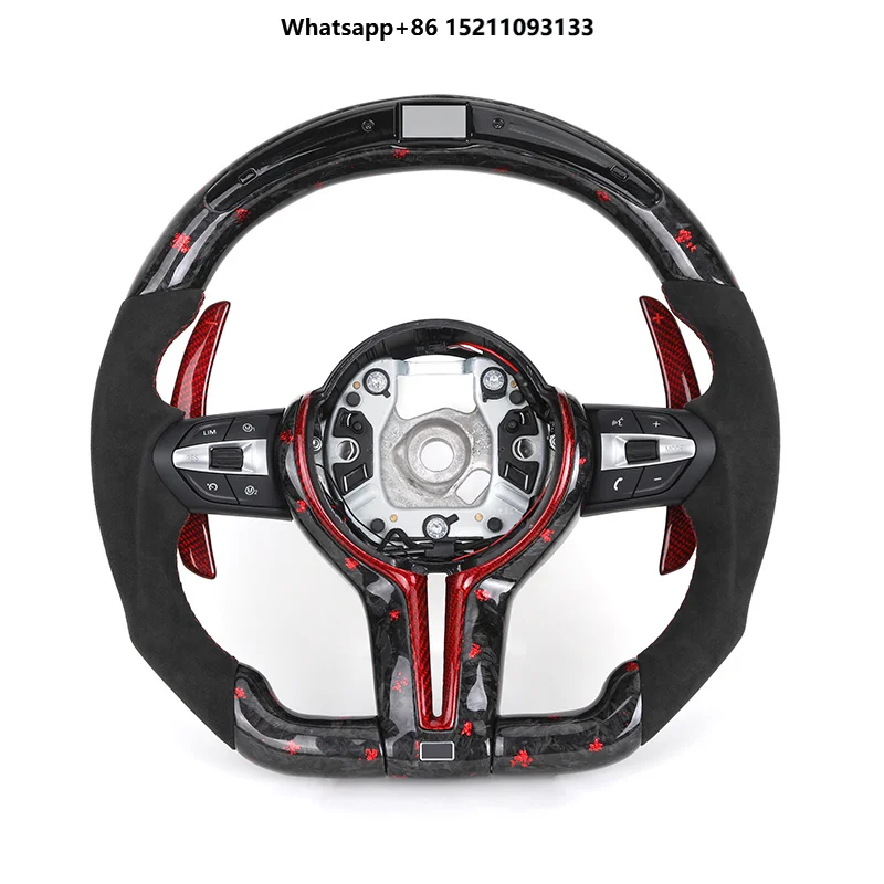 For  Carbon LED Steering Wheel for F10 F30 F31 F32 X5M F97 M1 M2 Button Leather Material