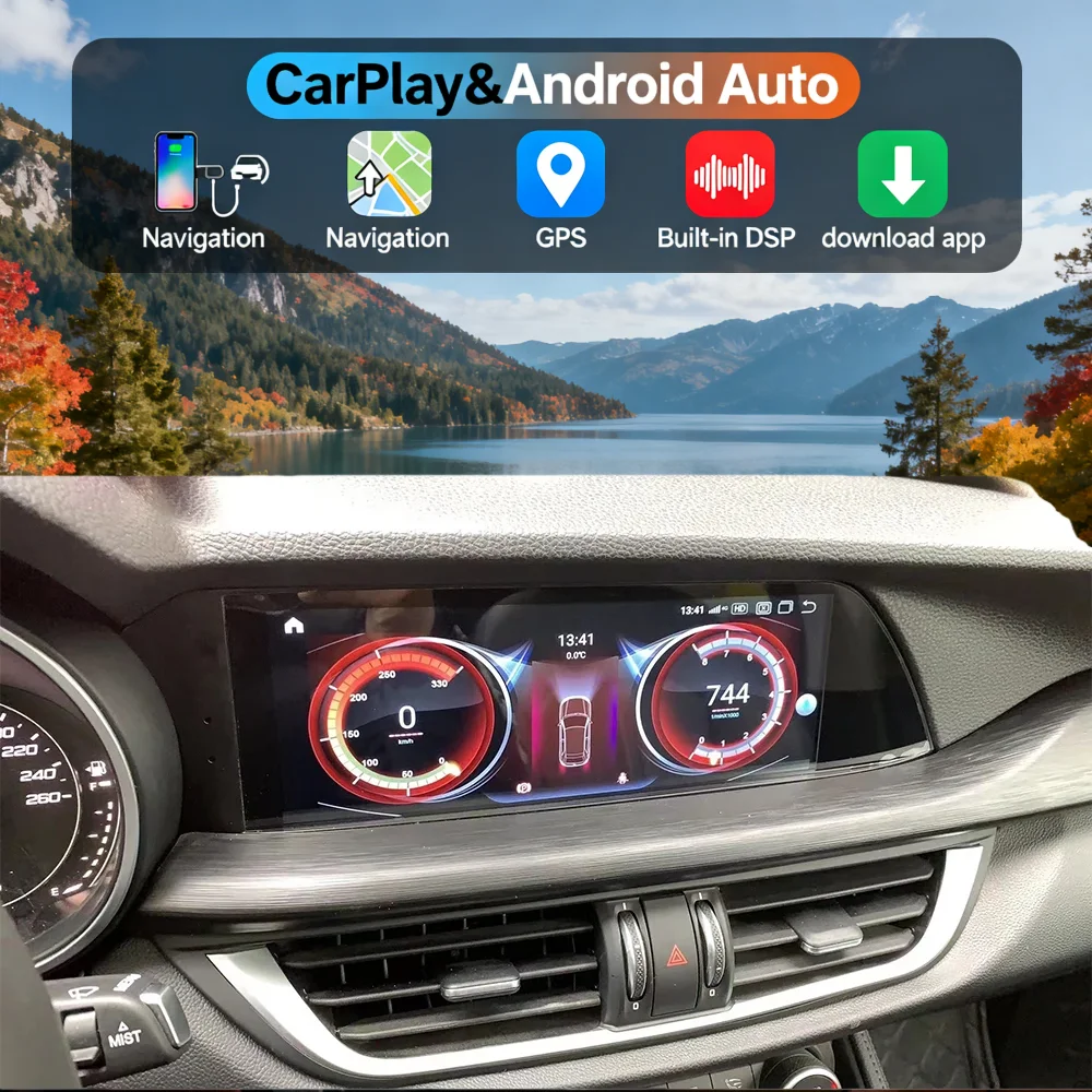 For Alfa Romeo Giulia Stelvio 2017-2024 Carplay Android Car Radio Multimedia Player Automobile Bluetooth WIFI 4G GPS Navi Stereo