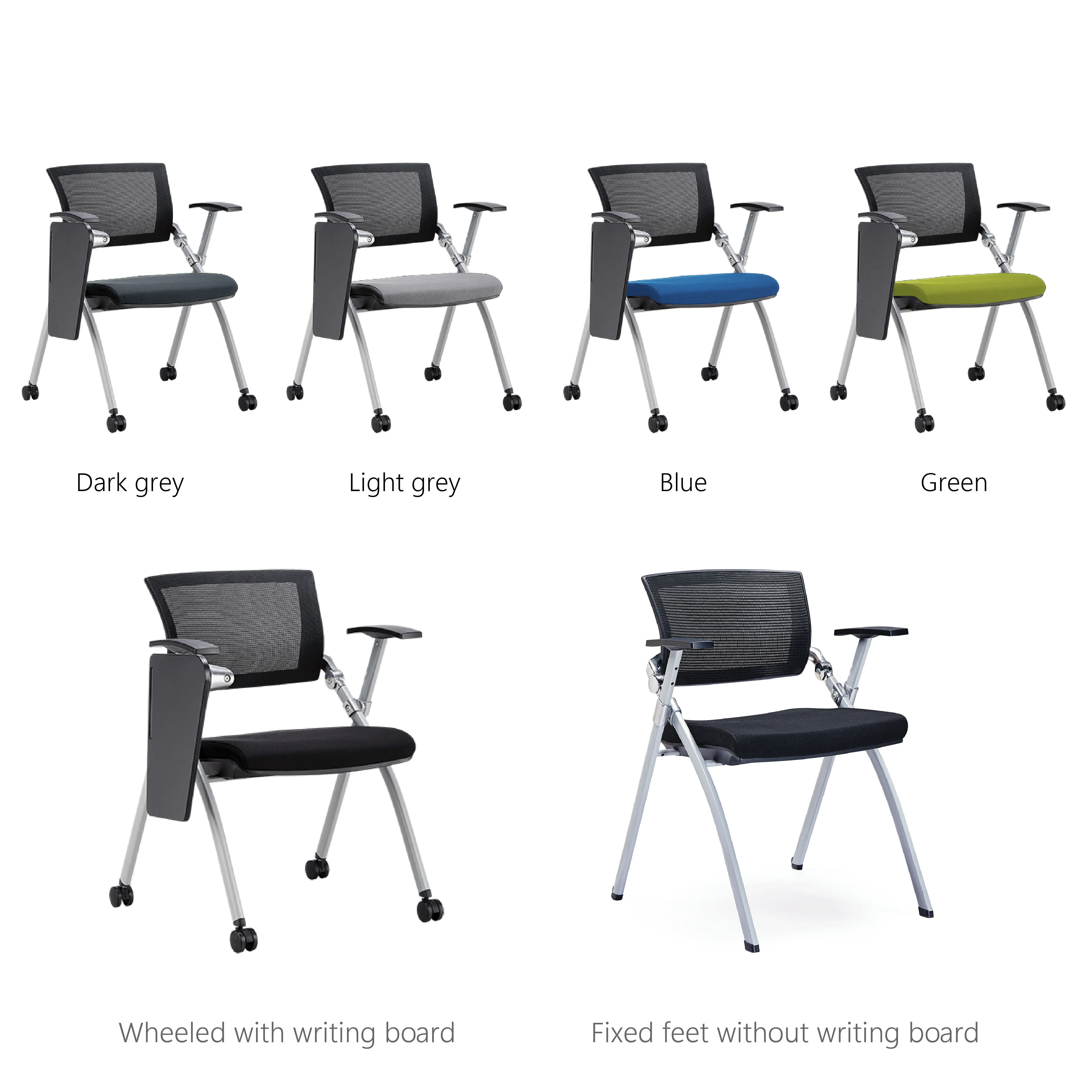 Factory Directly Study Training Chair With Table Attached Student Folding Training  Classroom Chair