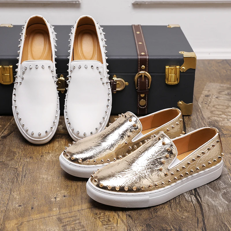 

Fashion Men's Personalized Rivet Leather Shoes British Style Formal Shoes for Men Casual Shoe Barber Men's Shoes Esigner Loafers