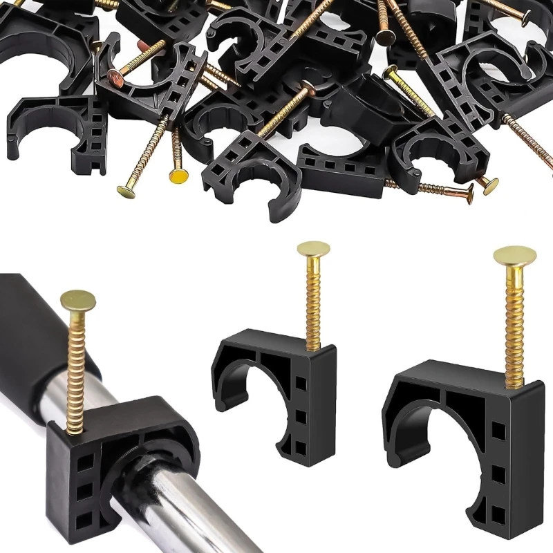 547F 50 Pieces Measure Pipe Clamps J Baits For PEX CPVC Tubing Associations Steel Nails Included