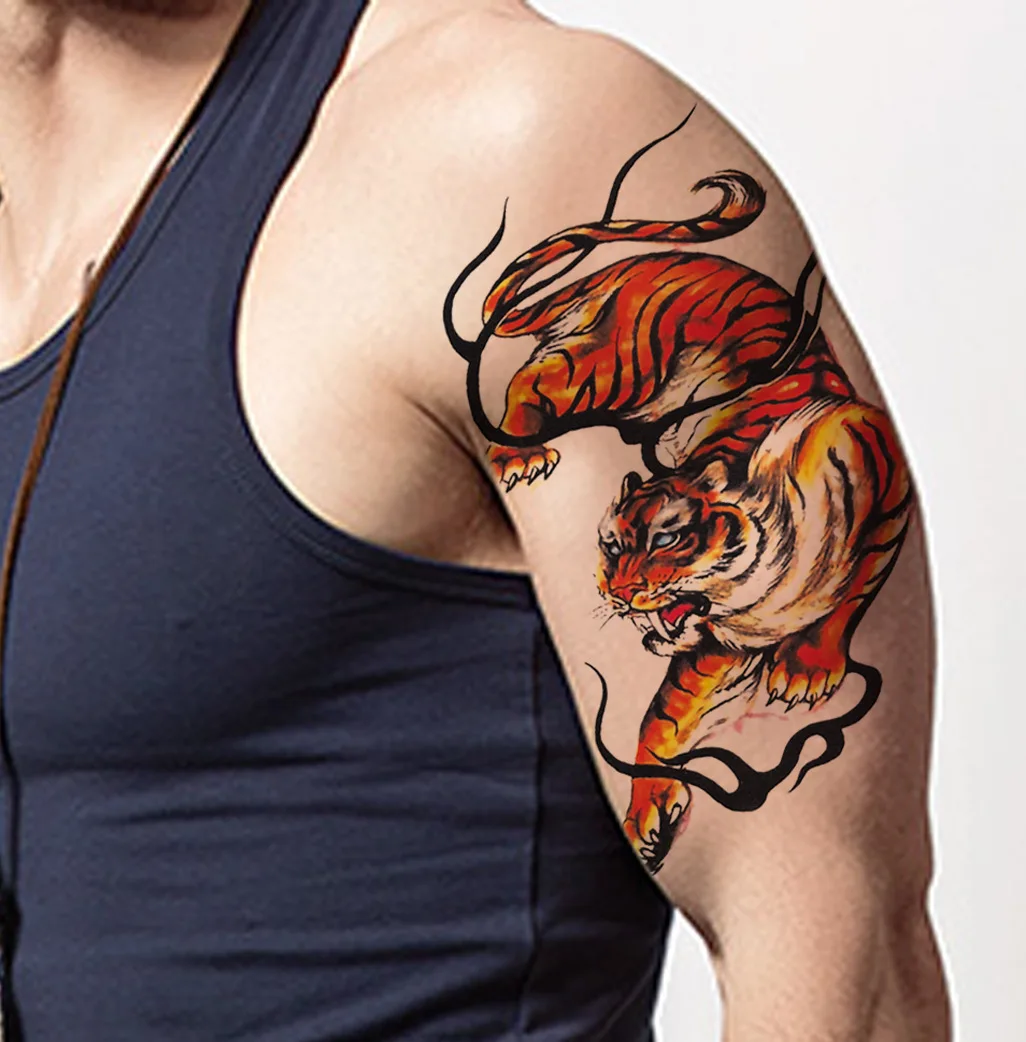 

Flower Arm Tattoo Stickers Tattoo Sexy Carp Guan Gong Beauty Flower Arm Tattoo For Men And Women Temporary Funny Tattoo Sticker