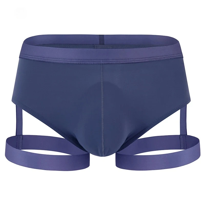 

Men's Bulge Briefs Sissy Sexy Low Rise U Convex Pouch Underwear Ice Silk Summer Thin Color Block Nightclub Homme Erotic Knickers