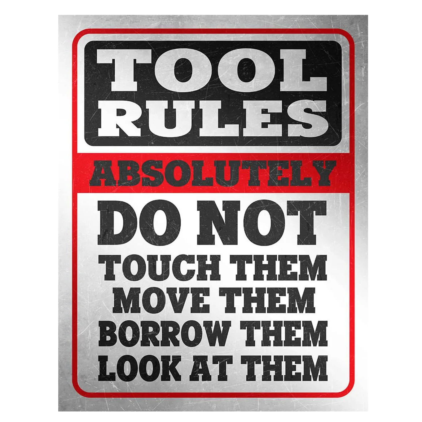 Desperate Enterprises Tool Rules Metal Tin Sign - Nostalgic Vintage Metal Poster Wall Decor 8x12 Inch