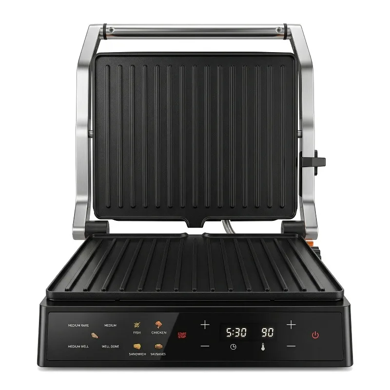 

000W Steak Machine Grill Breakfast Machine Barbecue Plate Can Touch Screen Temperature Adjustment