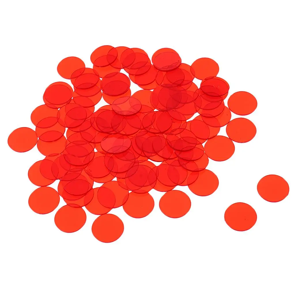 300 Pcs Plastic Bingo Board Games Markers Tokens Kids Counting Toy Family Club Party Supplies Red