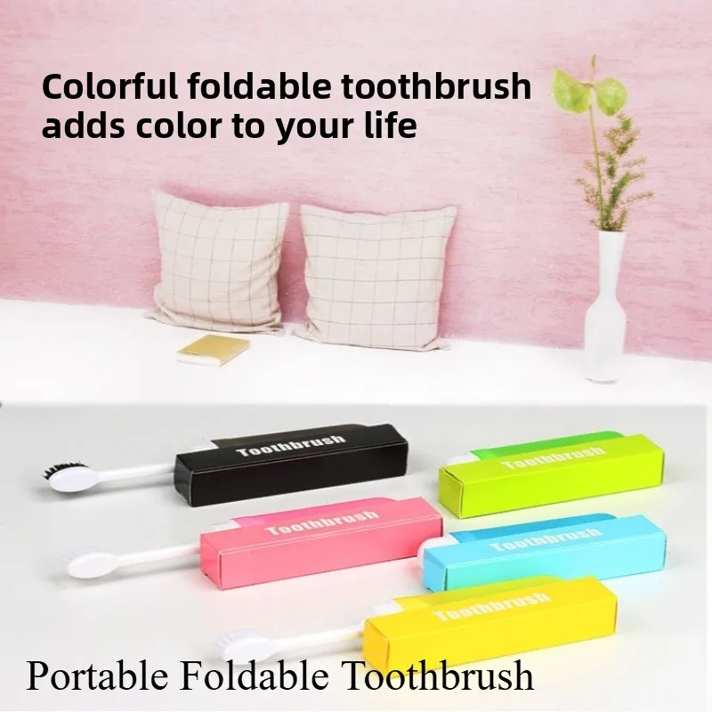 

New split folding toothbrush replacement head soft bristle folding pocket small head portable travel toothbrush multi-function