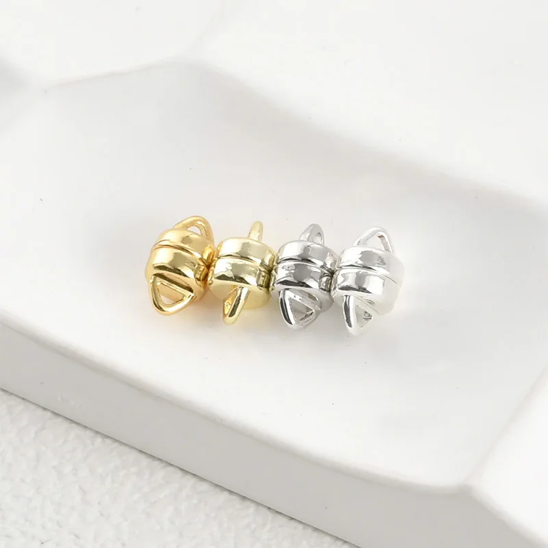 

14k Copper Plated Real Gold Flat Hamburger Shape Strong Magnetic Buckle DIY Handmade Bracelet Jewelry Ending Buckle Accessories