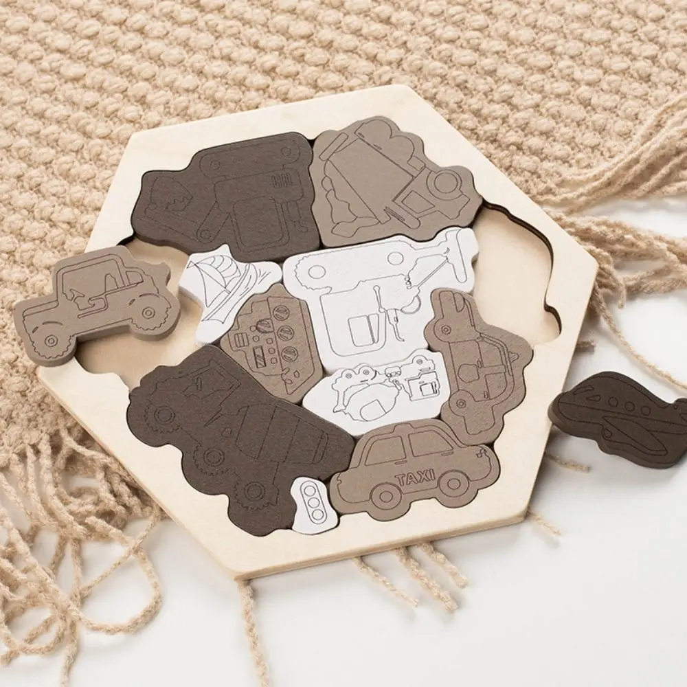 

Brain Burning Dinosaur Wooden Puzzle Farm Animals Forest Animals Fruits Jigsaw DIY Assembly Colored Unique Irregular Puzzle