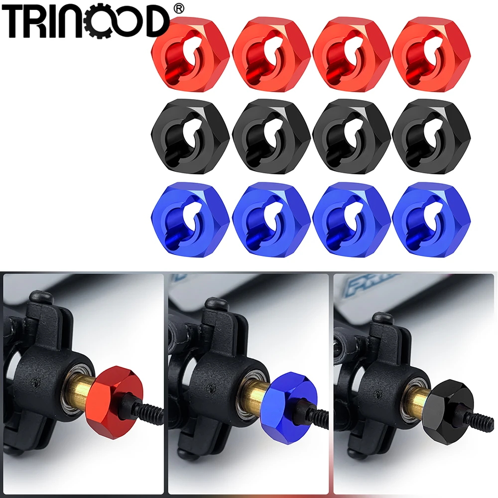 TRINOOD 4 Stück Metallrad-Sechskant-Nabenadapter für Lo-si 1/24 Micro-B 2WD RC Modellauto Buggy Upgrade-Teile