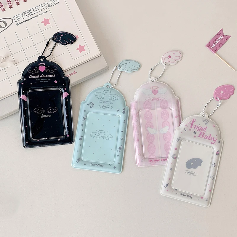 1Pcs 3inch Photocard Holder Sweet Angel Wings Card Cover Display Pendant Small Card Holder DIY INS Photo CoverHot
