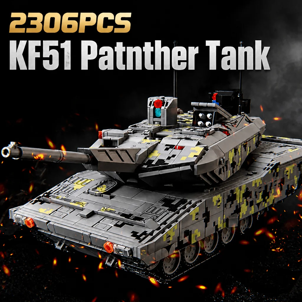 Klemmbausteine Panzer KF51 Panther Panzer-Baukasten Sammlerstück Militär-Technik Panzer Montagemodell Bausteine Heimdekoration Kreatives Spielzeug Geschenke für Erwachsene 2306 Teile