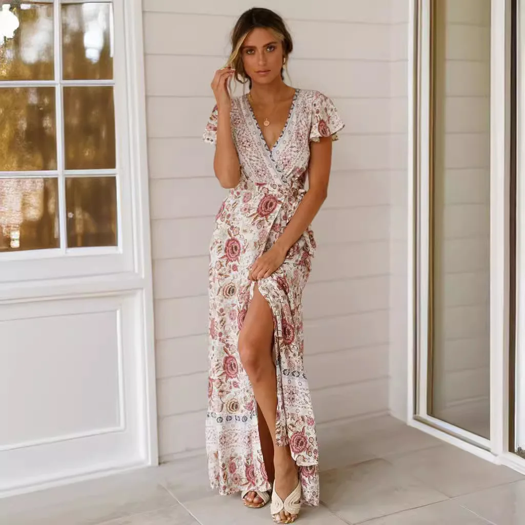 Robe longue imprimée, décontractée, Sexy, vêtements pour femmes, nouvelle collection été 2025