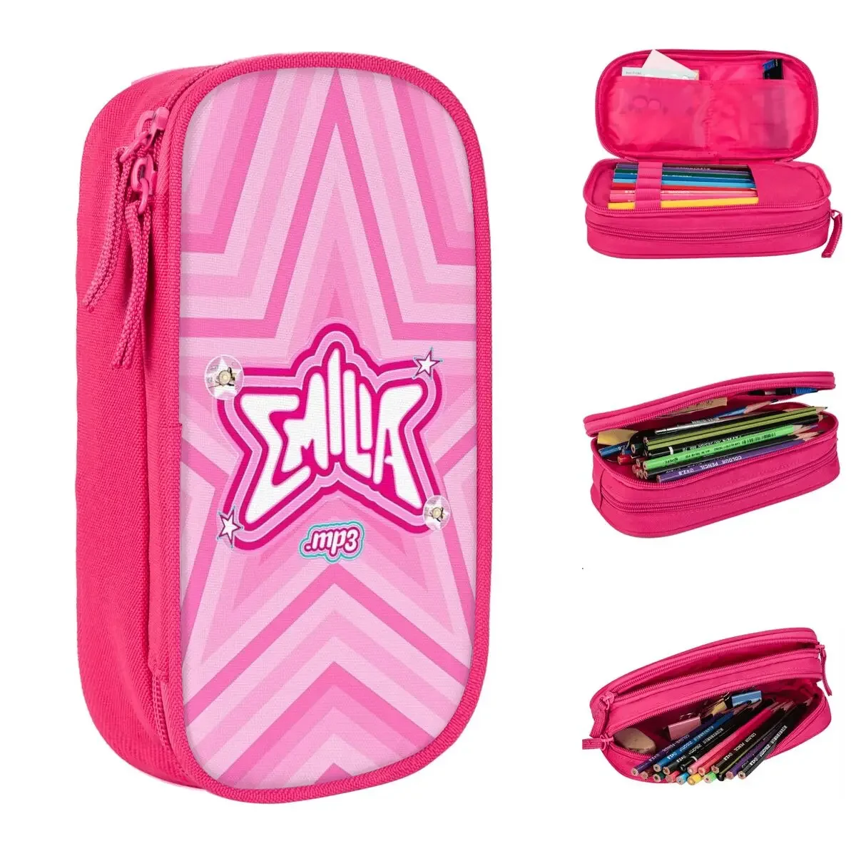 

Hot Emilia Mernes Mp3 Pencil Cases Pen Holder Pencil Bags Student Large Storage Students School Gift Pencilcases