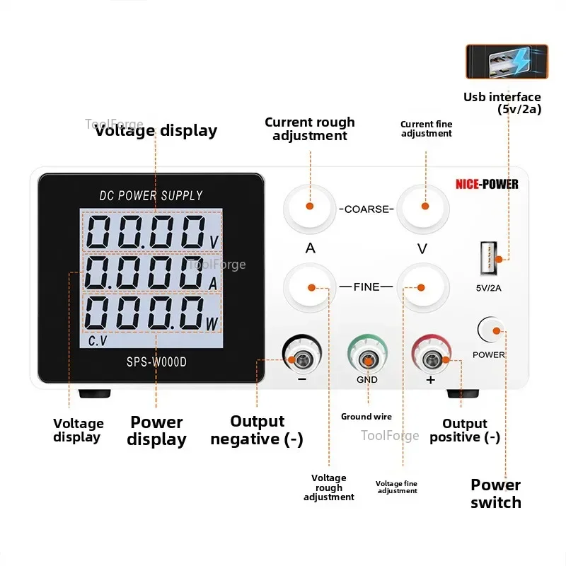 Fast Take Steady Flow Power Supply 30V Digital DC Power Supply Meter Adjustable Tool