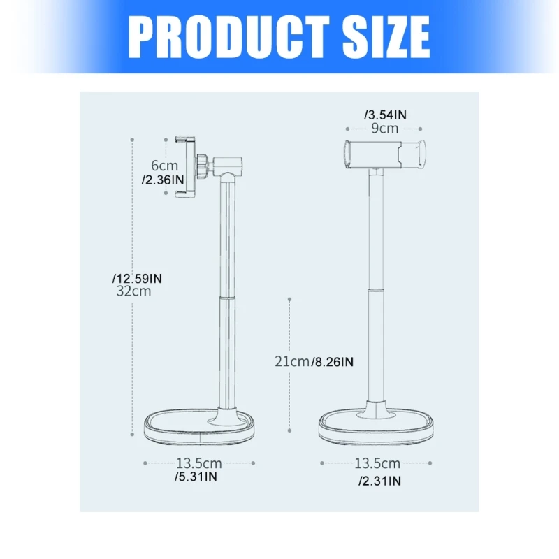 HX6A 360 Degree Rotating Holder Weighted Base for Live Streaming and Video Calls
