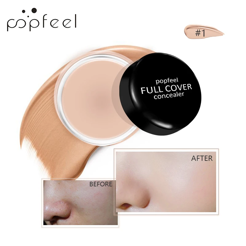 POPFEEL Corretivo creme fosco de longa duração, à prova d'água, resistente ao suor, construível para cobertura de tatuagem, textura creme suave.