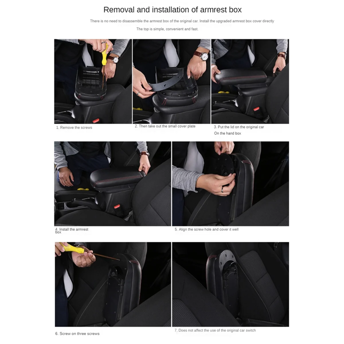 

#54W Automotive Parts & Accessories,Center Console Armrest Box Lengthen Pad for Toyota Corolla Cross,Black