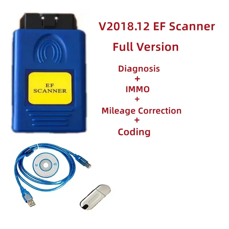 NEW V2018.12 EF Scanner II Full Version for BMW Diagnosis IMMO KM Correction Coding E/F Scanner 2 Diagnostic Tool