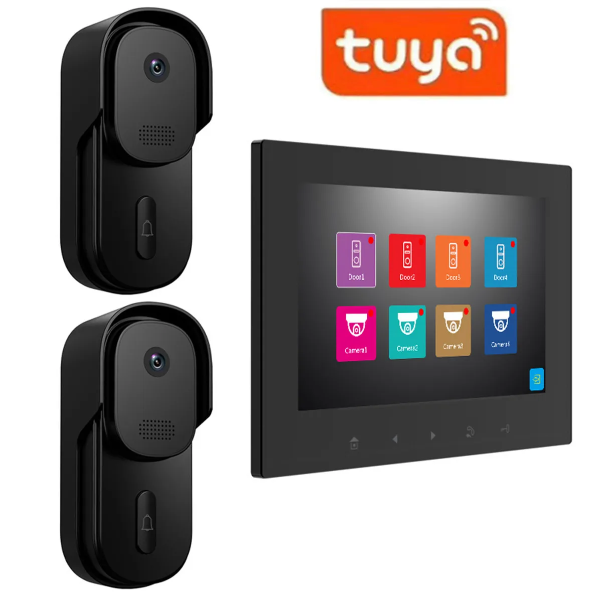 Tuya Controle Remoto Home Security Door Viewer, 7 "Tela IPS, Telefone Porta WiFi, Intercom Campainha Visual, 120 Graus, 1V2