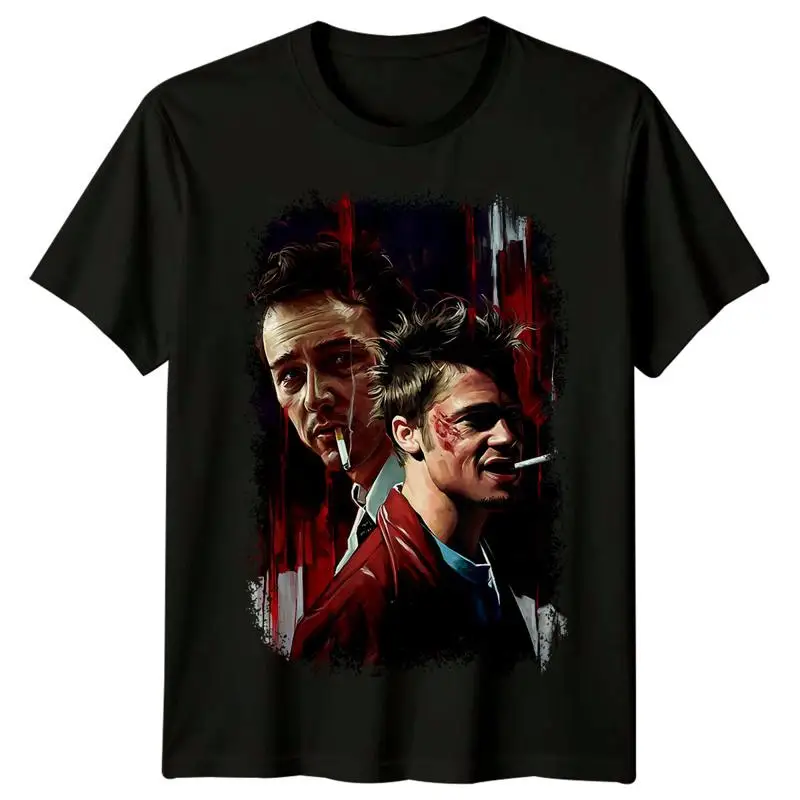 تي شيرت Fight Club (1999) مستوحى من ملصق الفيلم ريترو 90s تي شيرت للجنسين