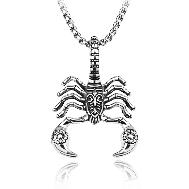 European and American Style Fashion Personality Retro Scorpion Pendant Hip Hop Fashion Necklace Punk Style Men's Collection Jewe