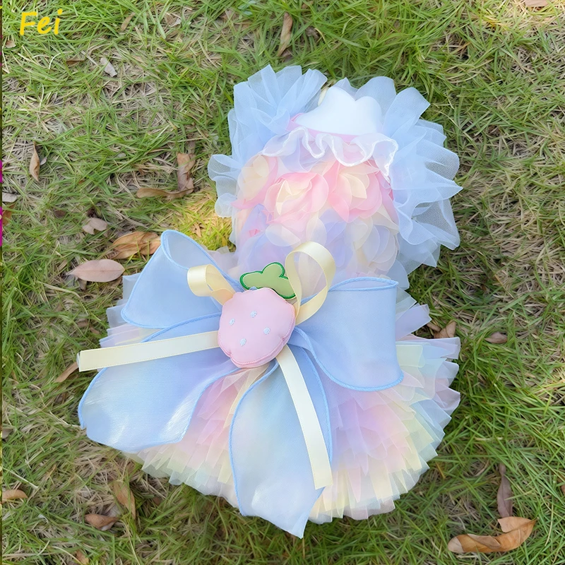 

Daisy Lace Dog Tutu Dress - Breathable Mesh Summer Dress for Chihuahua Puppy, Small Dogs Sun Protection Princess Pet Clothes