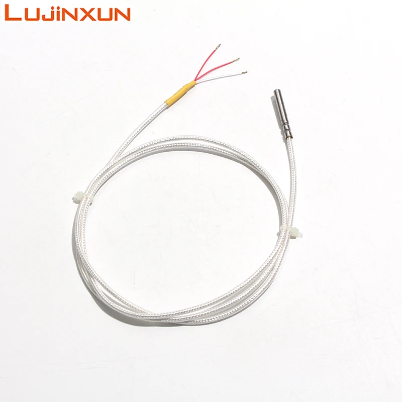 LUJINXUN NTC 20K 50K 100K Temperature Sensor 0.5/1M/2M Shielded Wire Waterproof Thermistor Probe 4X30mm for Industrial Freezer