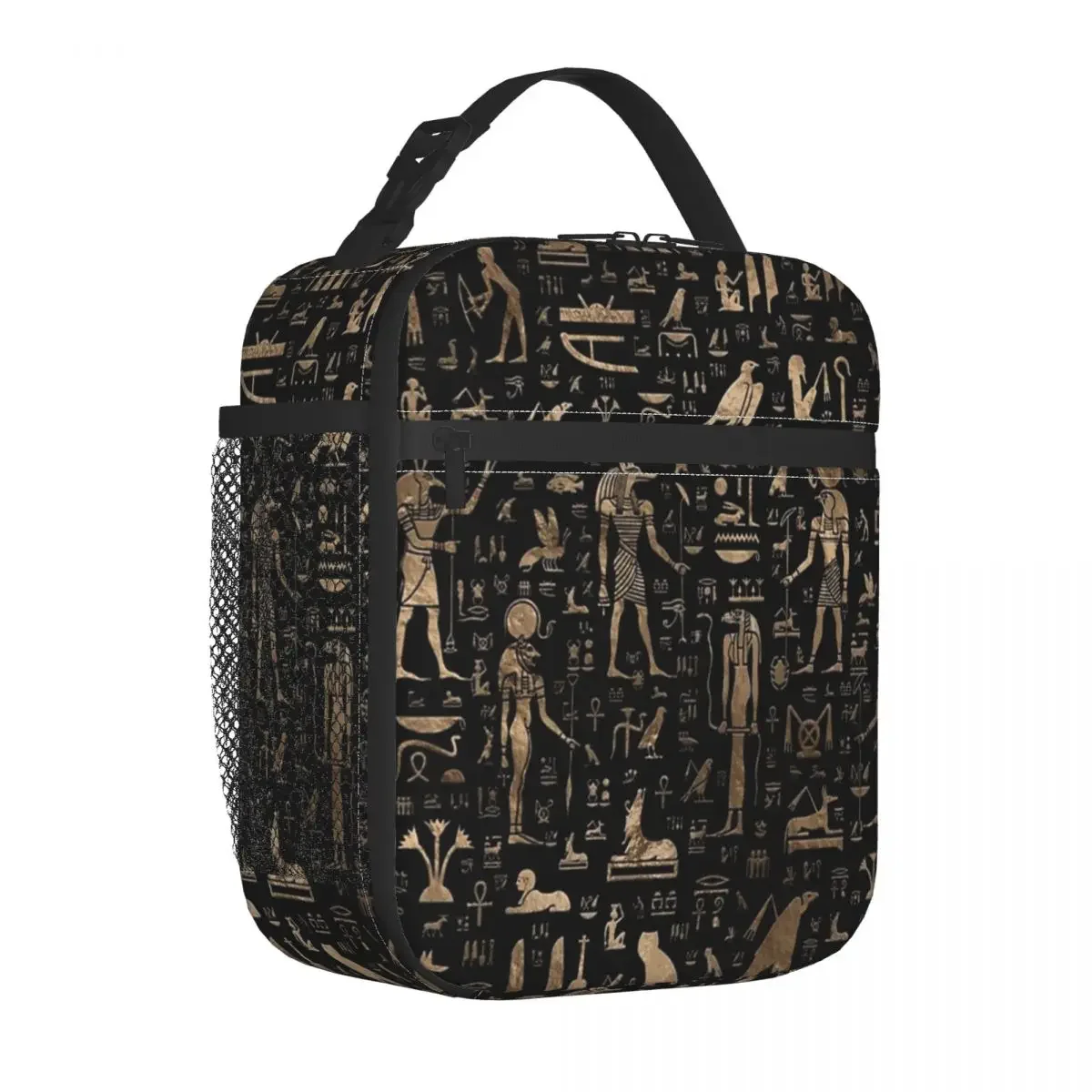 Ancient Egyptian Gods And Hieroglyphs Thermal Insulated Lunch Bag Egypt Portable Bento Box Cooler Thermal Lunch Box