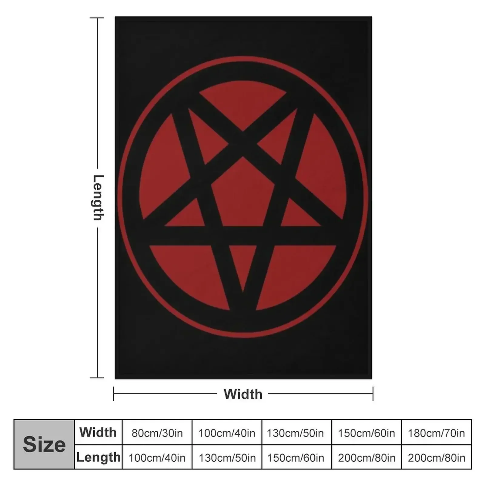 Inverted Pentagram Dark Red Satanic Throw Blanket anime Plaid Blankets