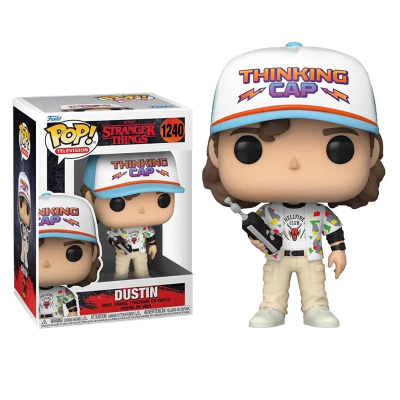 Funko Pop Stranger Things Cute Figure Dustin Model Room Ornament Children Toys Dolls Collect Car Accessory Boys Christmas Gifts