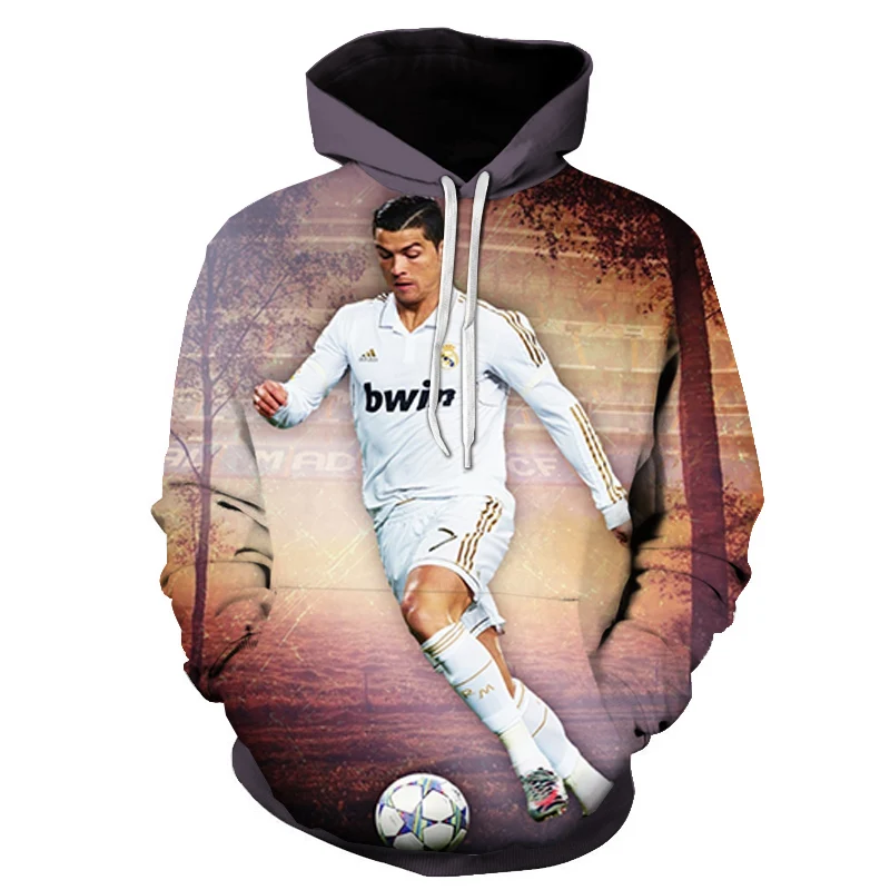 Autumn New Products Hot Selling  Cristiano Ronaldo Football Character Peripheral 3D Printed Fashion Pullover Sweatshirt For Boys