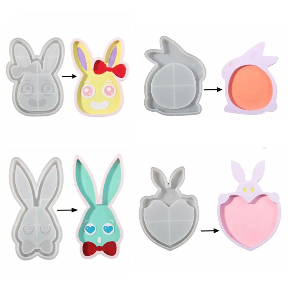 

Creative Easter Tray Silicone Mold Rabbit Shape DIY Cute Coaster Mold Flexible White Rabbit Silicone Mold Home Decor