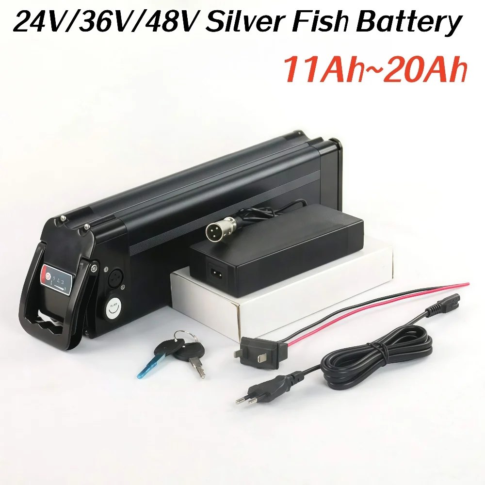 

24V/36V/48V 11~20Ah Battery 18650 Lithium Rechargeable Battery Built-in Bms for Silverfish 250W-1000W Bafang Motor Kit.