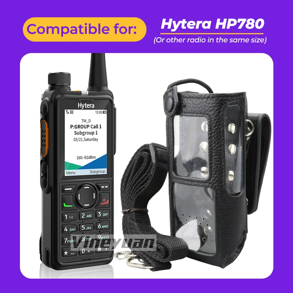 Sarung tas bahu kulit, untuk Hytera HYT HP600 HP700 HP680 HP780 Digital tas lengan pelindung Radio dua arah