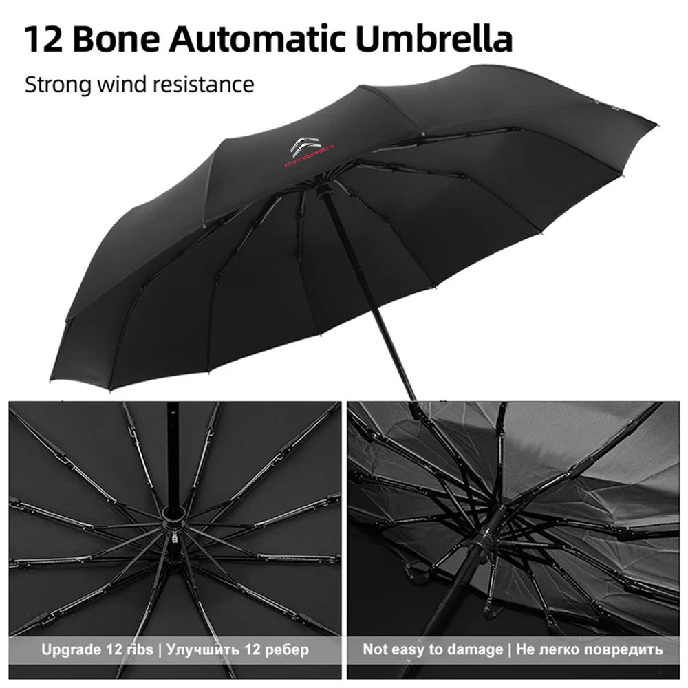 High-end Car Folding Sunshade Windproof Umbrella For Citroen C1 C2 C3 C4 Picasso C4L C5 C-ELYSEE Berlingo Cactus Saxo DS DS3 DS4 view 5